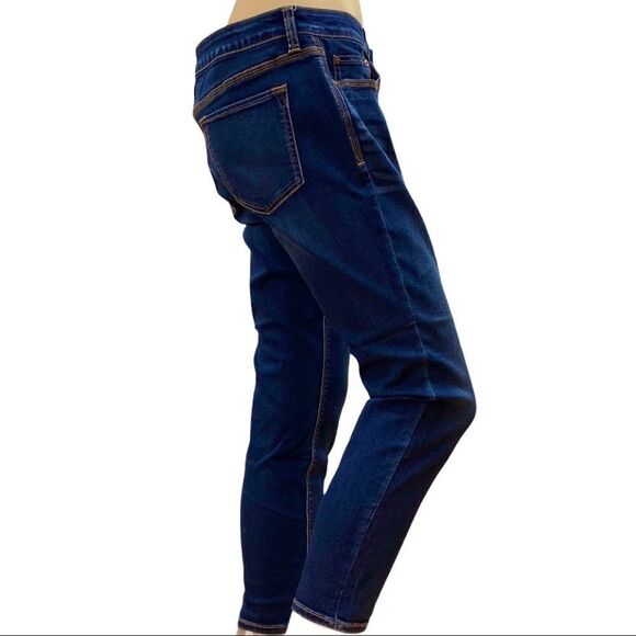 Low Rise Dark Denim Tapered Skinny Jeans- NEW - Picture 2 of 4